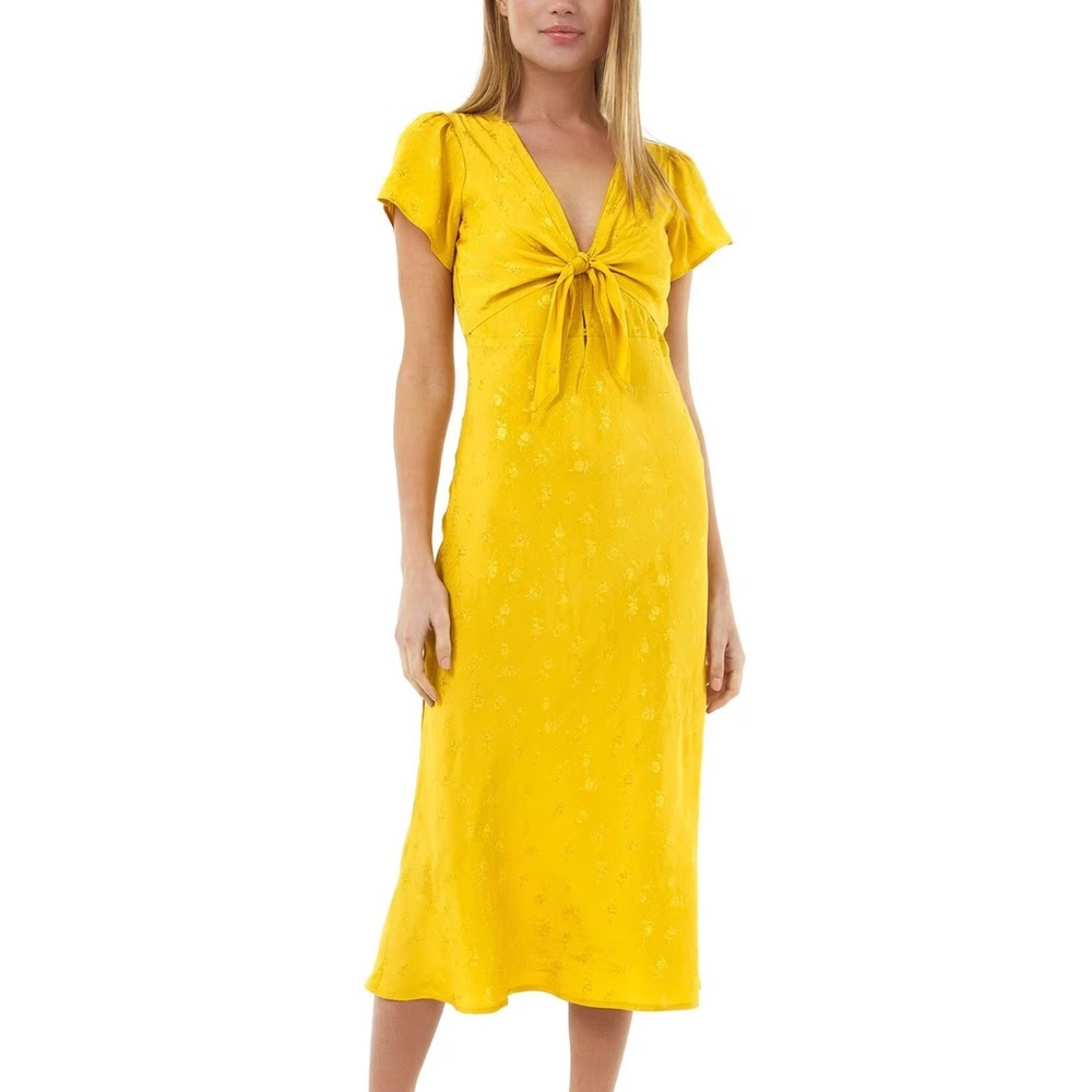 ASTR SERENDIPITY FRONT TIE MIDI DRESS